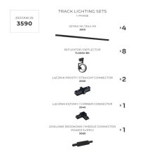 Lištové svietidlá SET 8x GU10 (ES111) 4 m čierna Zuma Line Master Track 3590