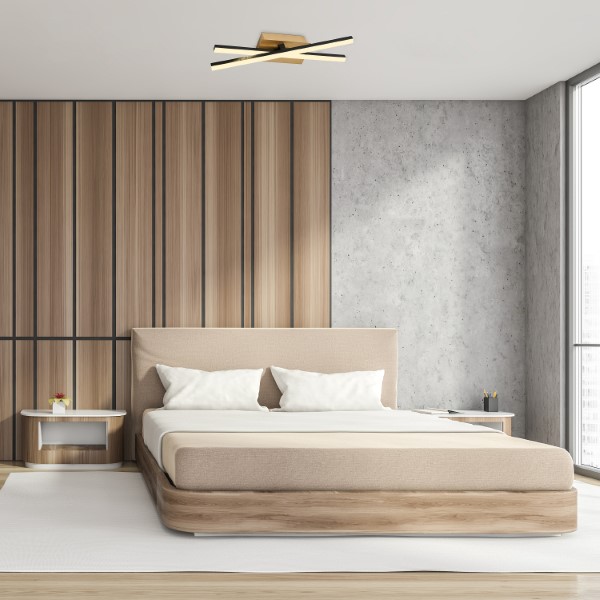 RABALUX 71396 Demir stropné svietidlo LED 16W/1200lm 4000K čierna, zlatá, biela