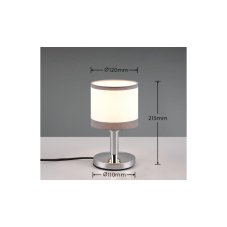 TRIO Reality R59551006 DAVOS dotyková stolná lampička V220mm 1xE14 chrómová, biela ON/OFF