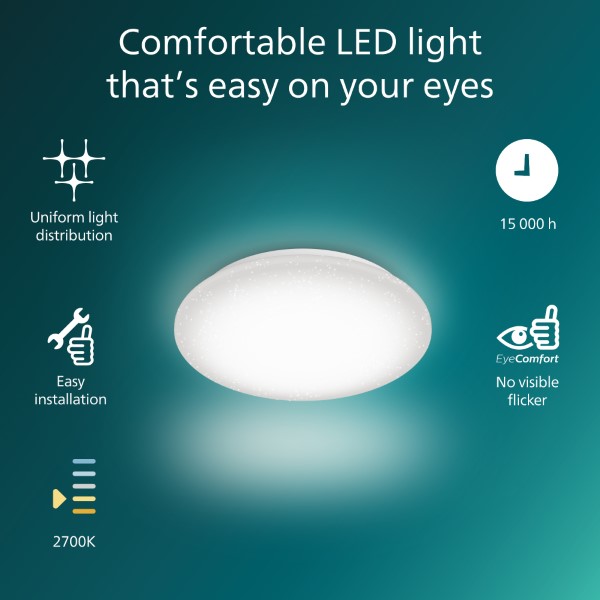 Stropní svítidlo LED 2700K biela IP20 PHILIPS Moire 8721103069016