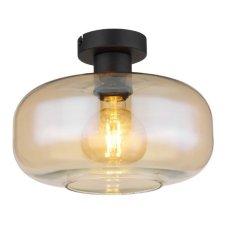 GLOBO 15566DA GIUSEPPE stropné svietidlo D280mm 1xE27 matná čierna, jantárová