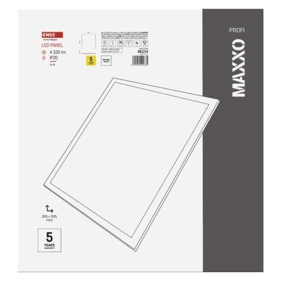 Emos ZB1214 LED MAXXO stropní vestavný panel čtverec 595 × 595 × 10 mm 36W 4320lm 4000K bílá
