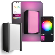 Venkovní nástěnné svítidlo 1x E27 2000–6500K antracitová IP44 Philips HUE White and Color Ambiance Turaco 8721103118578
