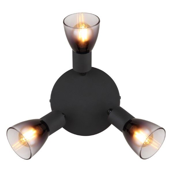 GLOBO 54312-3 SATELLA stropní bodové svítidlo/spot D220mm 3xE14 černá matná, kouřová