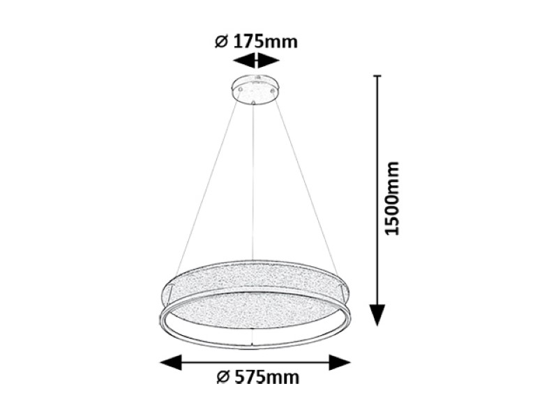RABALUX 72032 Farenzo závesné svietidlo D575mm LED 40W/2000lm 3000+4000K čierna, šedá
