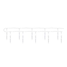 DCGC01 EMOS LED vánoční girlanda – 10x rampouch, 1,35 m, 2x AA, studená bílá, časovač