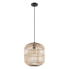 Eglo Vintage 43216 BORDESLEY Závěsné svítidlo E27 1X28W černá / přírodní