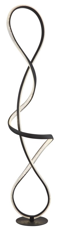 GLOBO 67341SS SWIRL stojací lampa V1325mm LED 36W 3860/1810lm 4000K černá, křišťálový efekt