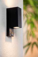 LUCIDE 69802/02/30 ZARO IR venkovní nástěnné svítidlo se senzorem 2xGU10 IP65 černá