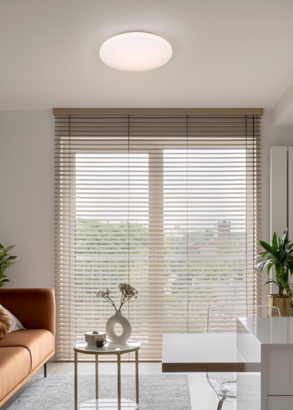 TRIO Reality R67839100 POLLUX stropní svítidlo se senzorem D370mm SMD LED 15W/1500lm 3000K IP44 bílá, starlight efekt