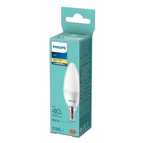 Philips 8719514312524 LED žárovka E14 5W/40W 470lm B35 2700K svíčka