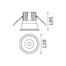 Ideal lux 273174 GAME ROUND zápustné svítidlo D120mm LED 20W 2250/1790lm 3000K bílá, UGR