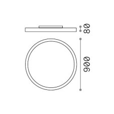 Ideal lux 341200 FLY stropní svítidlo D900mm LED 68W 8000/5750lm 2700K IP40 bílá