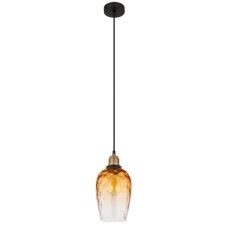 GLOBO 15786H2 SALVY závěsné svítidlo D150mm 1xE27 černá, jantarová