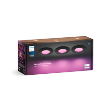 Philips Hue White and color ambiance 8720169264793 Slim downlight S zápustné svietidlo D90mm LED 8,3W/1000lm 2200-6500K+RGB IP44 čierna 3-set