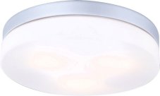 GLOBO 32113 VRANOS venkovní stropní svítidlo D300mm 3xE27 IP44 stříbrná, opál