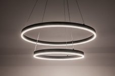 RABALUX 72305 Isaure závěsné svítidlo D600mm LED 80W/8000/5600lm 3000-6500K černá, bílá, stmívatelné, dálkový ovladač