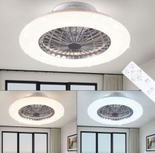 R62522187 TRIO RL STRALSUND stropní LED svítidlo s ventilátorem 30W 3000lm 3000-6500K IP20 bílá s dálkovým ovládáním