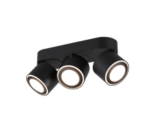TRIO 652910332 TAURUS stropné/zápustné bodové svietidlo LED 3x3,5W/340lm, 3x1,5W/110lm 3000K matná čierna