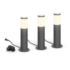 Philips 8719514477377 GardenLink Low Volt Utrecht Starter pack - nízkonapäťový exteriérový stĺpik LED 3x6W/600lm 2700K antracit 3-set/konektor/adaptér 24W/kábel 5m+2m+2m