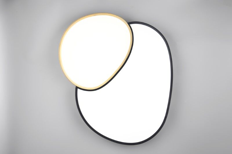 TRIO 647519280 RISE stropní svítidlo SMD LED 45W/5300lm 2700-6500K černo-zlatá, stmívatelné, dálkový ovladač