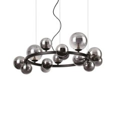 Ideal Lux 271385 PERLAGE závěsné svítidlo 14xG9 D850mm černá, kouřová
