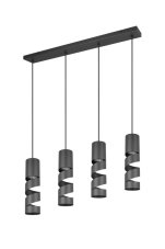 TRIO 364000432 STREAM závěsné svítidlo 4xGU10 černá matná