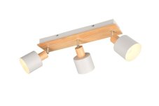 TRIO 862700376 SHANTI stropní bodové svítidlo/spot 3xE14 dřevo, světle šedá