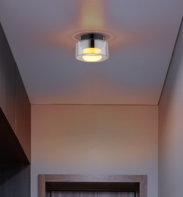 GLOBO 16055DS HIGGINS stropní svítidlo D130mm 1xGX53 6W 400/270lm 1800K černá, kouřová