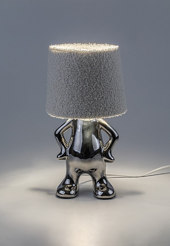 RABALUX 74216 Smurfy stolná lampička D150mm 1xE14 chrómová, krémová