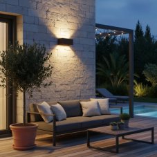 Ideal lux 328669 OUTDOOR ATOM venkovní nástěnné svítidlo LED 25W 2100/1340lm 3000K IP54 kávová