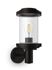 Philips 8720169266513 Outdoor Listra vonkajšie nástenné svietidlo 1xE27 IP44 čierna