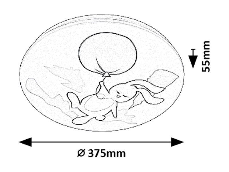 RABALUX 71409 Hopply stropné svietidlo detské D375mm LED 24W/1440lm 3000K biela, viacfarebná