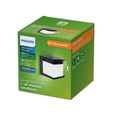 Solární nástěnné svítidlo se senzorem LED 2700K čierna IP44 PHILIPS Diara 8721103105530