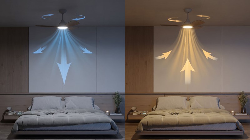 Stropný ventilátor so svetlom LED 3000–6500K biela, drevo IP20 PHILIPS Olas 8721103095985