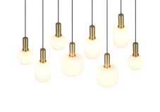 TRIO 319800808 DIVA závěsné svítidlo 8xE27 mosaz matná, bílá