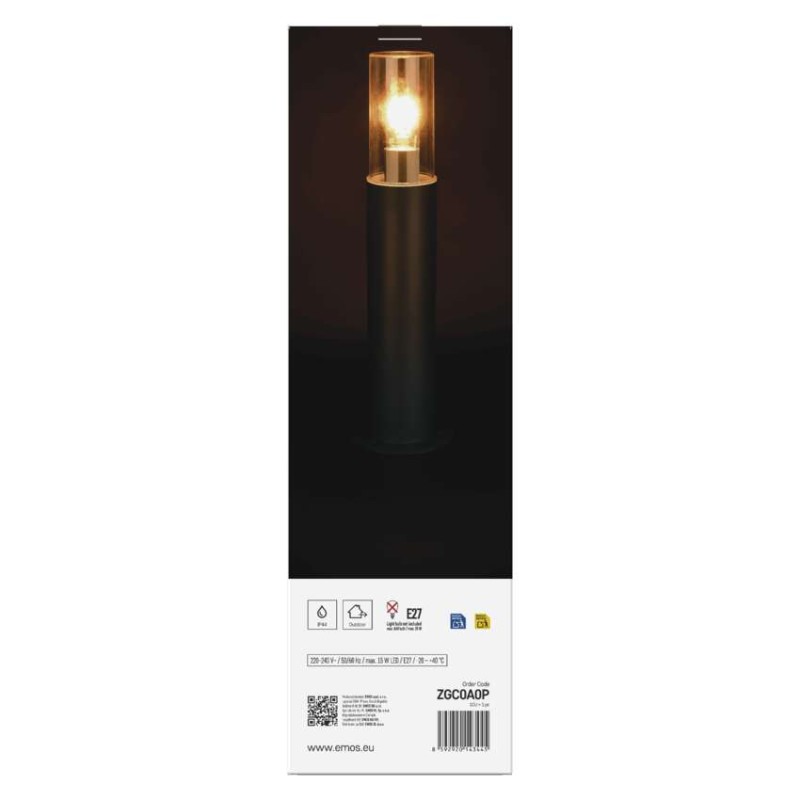 Emos ZGC0A0P ZALA venkovní stojanové svítidlo/sloupek E27 140 × 140 × 500 mm  IP44 antracit
