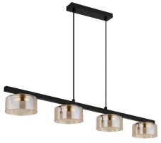 GLOBO 16055-4HG HIGGINS závěsné svítidlo 4xGX53 6W 400/330lm 1800K černá, jantarová