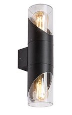 RABALUX 7237 Novigrad exteriérové nástenné svietidlo 2xE27 IP54 čierna, priehľadná