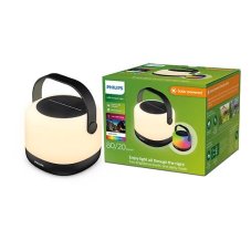 Philips 8720169296503 Alula přenosné solární svítidlo LED 1,2W 80/20lm 3000K+RGB IP44 černá, bílá