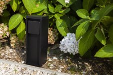 LUTEC 9702203012 MAINS venkovní zásuvková skříňka (bez kolíkového uzemnění) max. 3500W IP54 matná černá