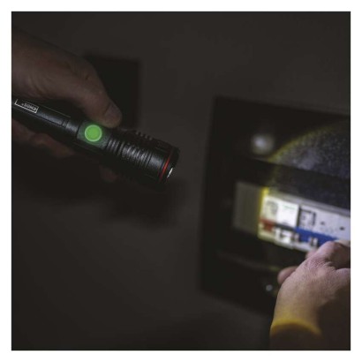 EMOS P3116 LED nabíjecí ruční svítilna 600lm Li-Ion 18650 nebo 3× AAA USB C IP44 černá