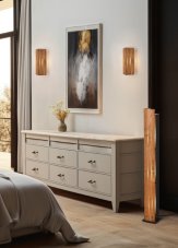 TRIO 463300330 KARUNI stojací lampa V1210mm 3xE27 černá, dřevo