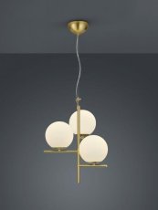 TRIO 302000308 Pure Závesné svietidlo 400mm E14 3X28W Mosadz, biela