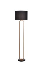 RABALUX 74043 Domiro stojacia lampa D400mm 1xE27+LED 30W/825lm 3000K zlatá, čierna