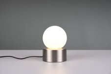 TRIO Reality R59051007 COUNTESS dotyková stolná lampička V170mm 1xE14 matný nikel, biela, On/Off