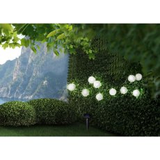 Globo 33971W solární svítidlo dekorativní, řetěz s lampiony D75mm LED 10x0,06W 4000K IP44, bílá