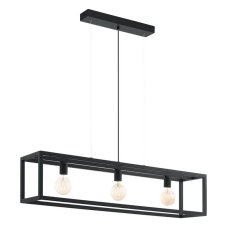 Eglo Vintage 49564 Industriální Závěsné svítidlo ELSWICK černé 3xE27