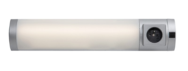 RABALUX 78038 Soft 2E svietidlo pod kuchynskú linku so zásuvkou š450mm LED 5W/260lm 4000K strieborná, biela