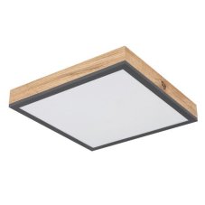 GLOBO 416080WD1 DORO stropné svietidlo LED 300x300mm 12W/750lm 3000K grafitová, imitácia dreva, opál